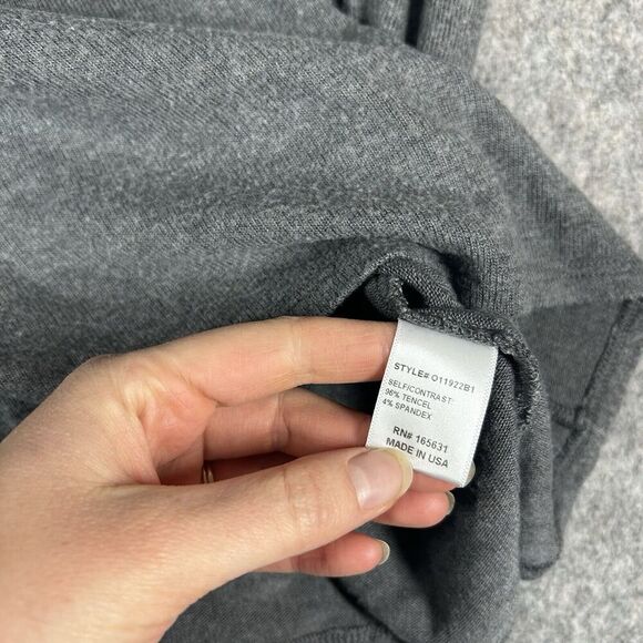 JOHNNY WAS CALME Sweater Womens XS Tunnel Drawstring Crop Gray Loungewear Cozy - Picture 6 of 7